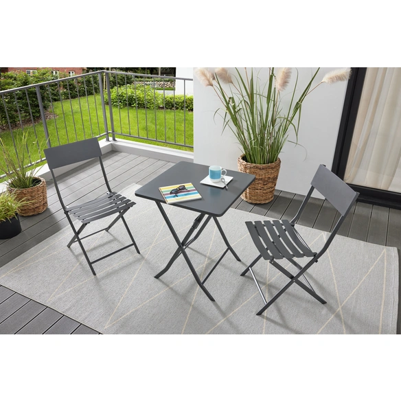 Bistro-Set »Lido«, Stahl, 3-teilig, eisengrau