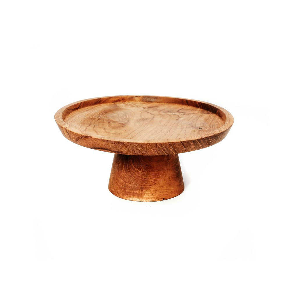TEAK ROOT - Plat à gâteaux en bois de teck 20x8