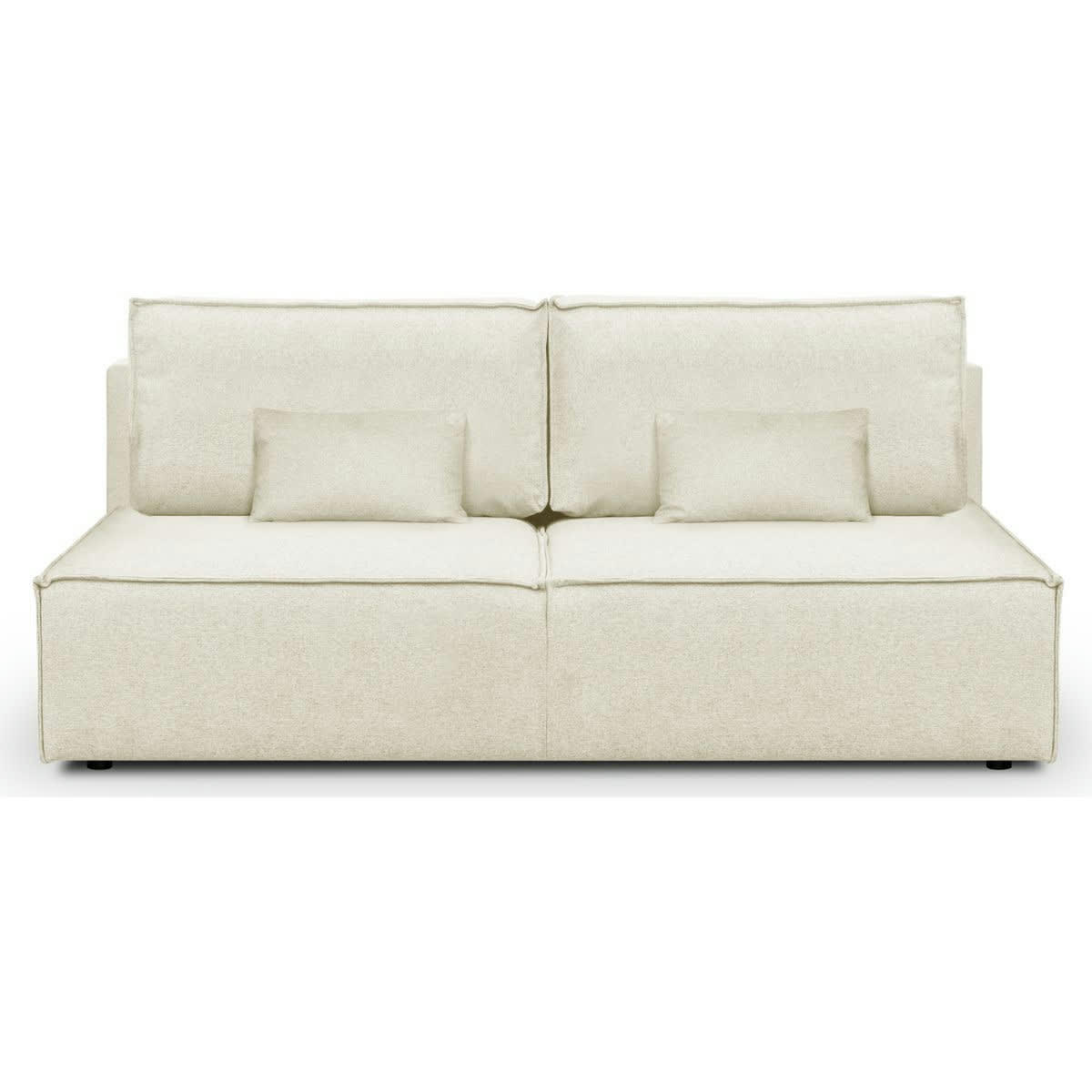 MILLA NEW - Canapé convertible 3 places avec coffre en tissu ivoire