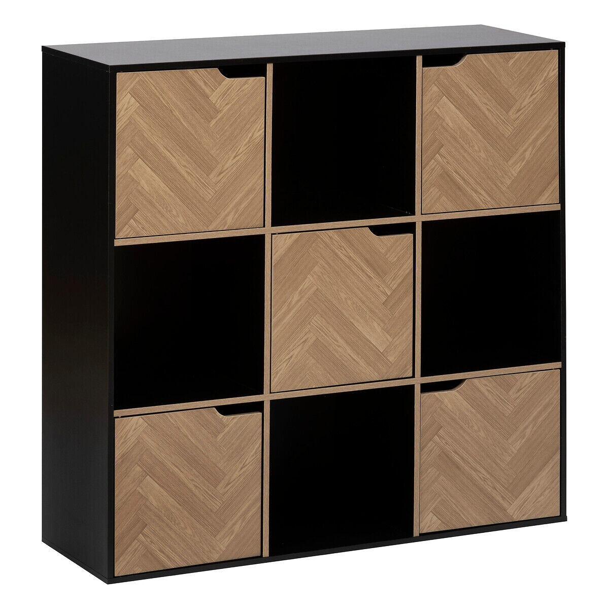 Estante mix CHEVRONS preto com 9 módulos