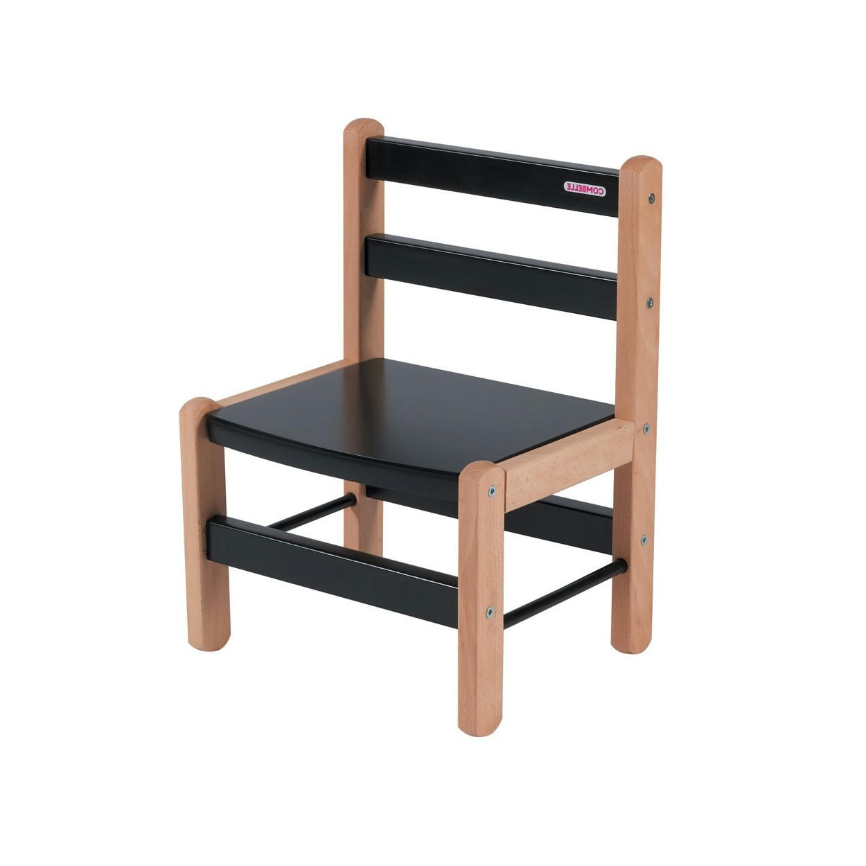 LOUISE - Chaise enfant en bois bicolore noir