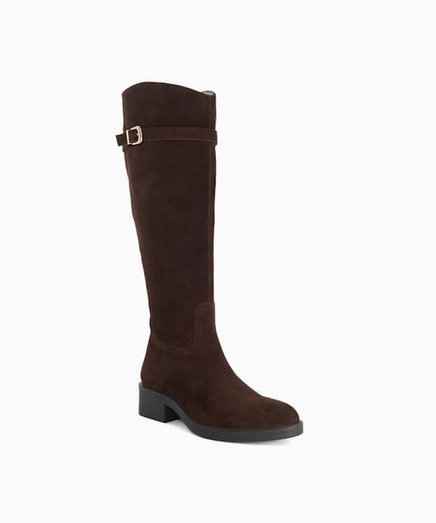 Tears Brown - Suede Knee-High Boots