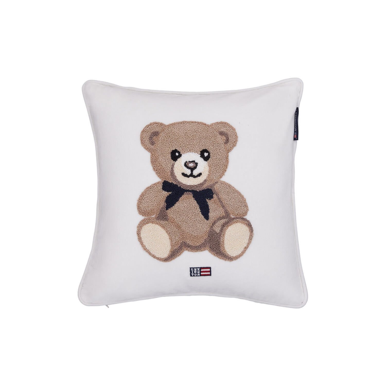 Icons Teddy Organic Cotton Velvet Pillow, white/beige