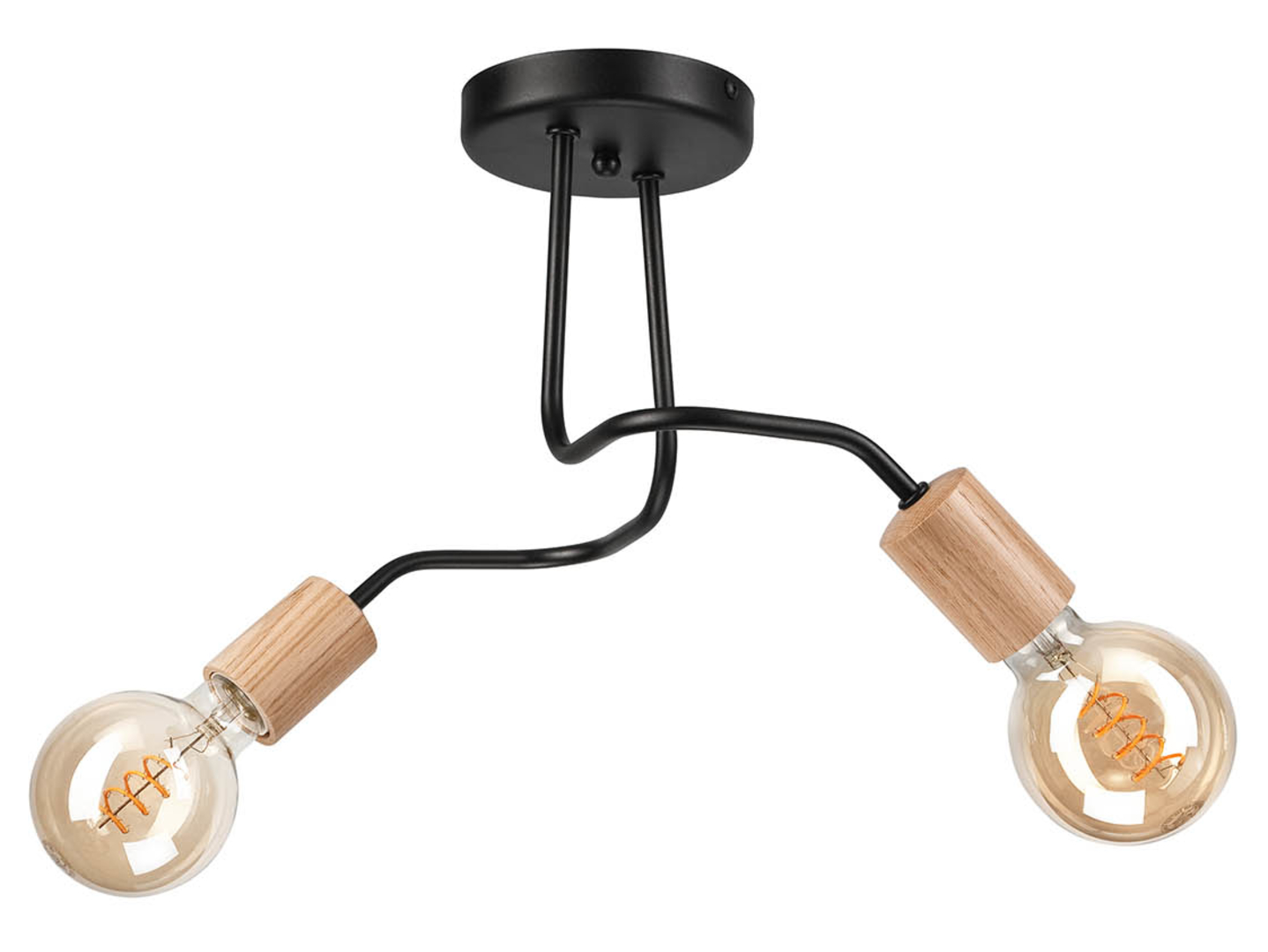 Lampa sufitowa Conor 2-punktowa metalowa czarna