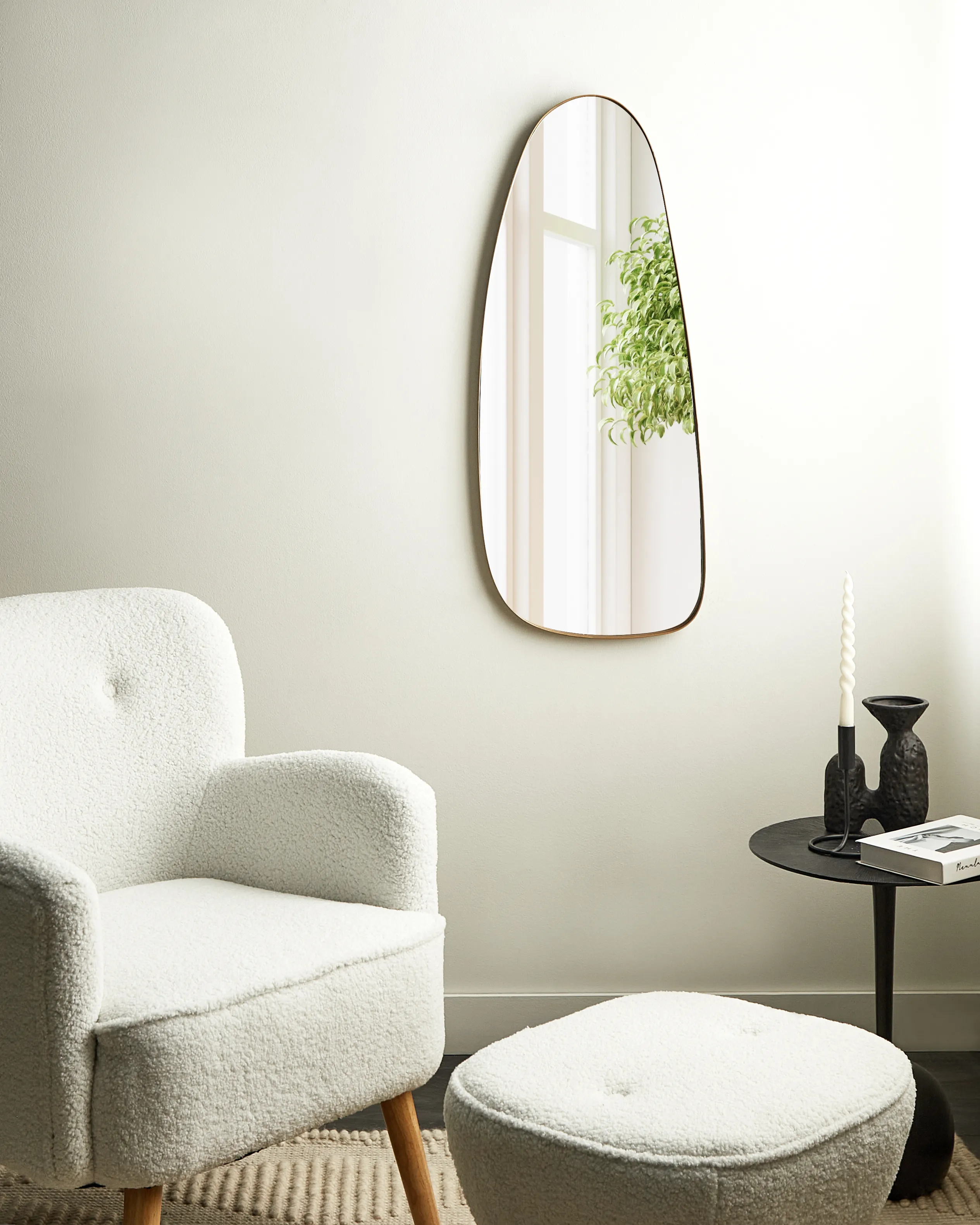 Wall Mirror CERGY 39 cm 95 cm Metal Gold