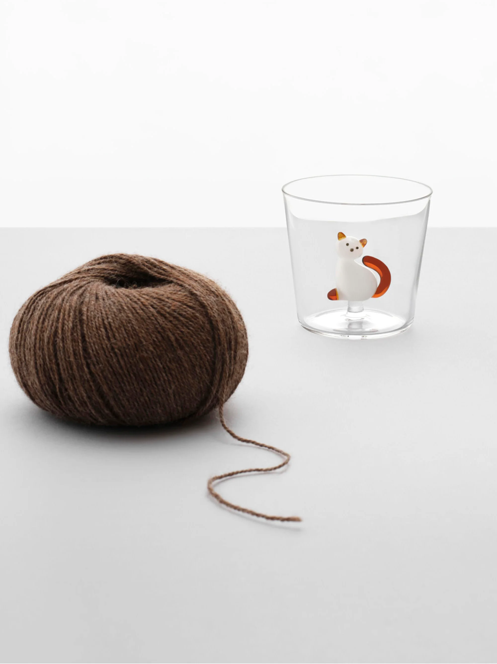 Handgefertigtes Trinkglas Tabby Cat aus Borosilikatglas