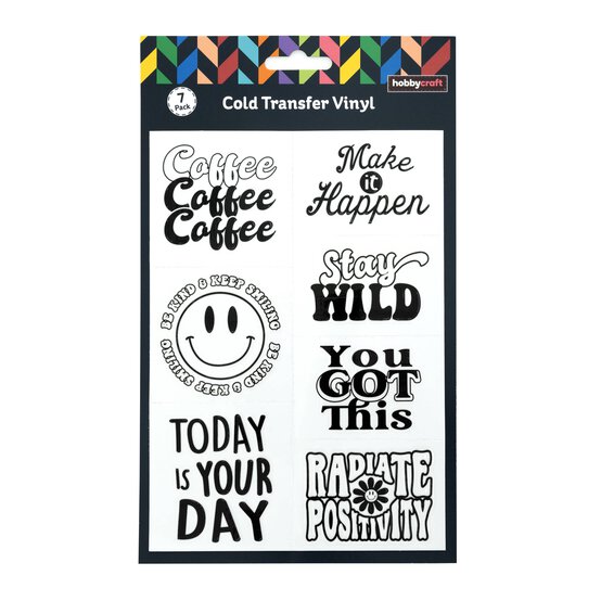 Positivity Cold Transfer Vinyl Stickers 7 Pack