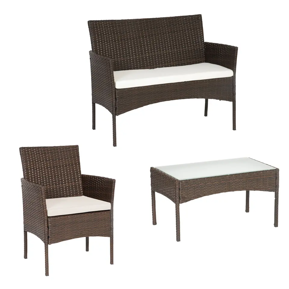 Happy Garden Tuinmeubilair CORDOUE - Bruin - Geweven hars