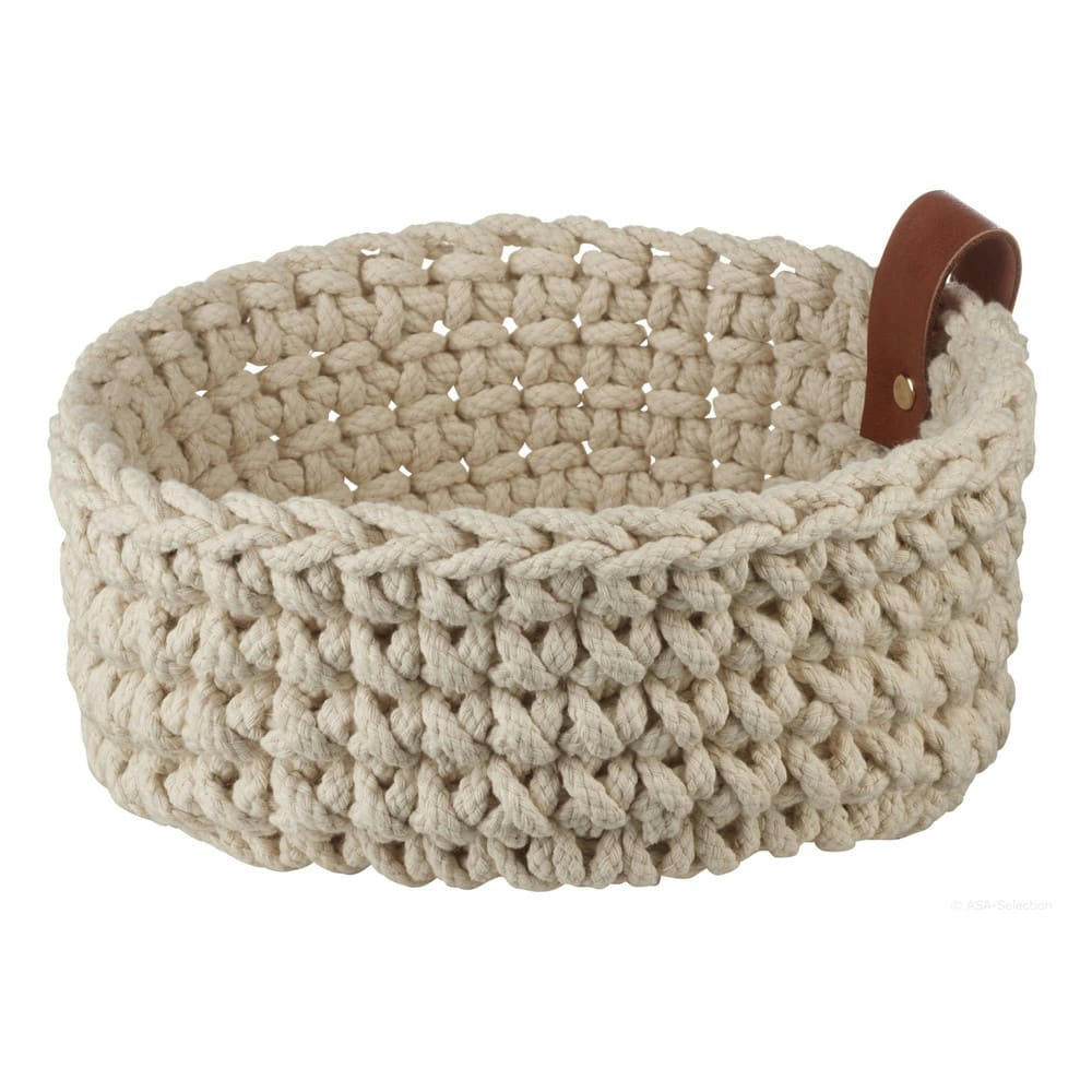 Haekel - Panier en crochet coton beige