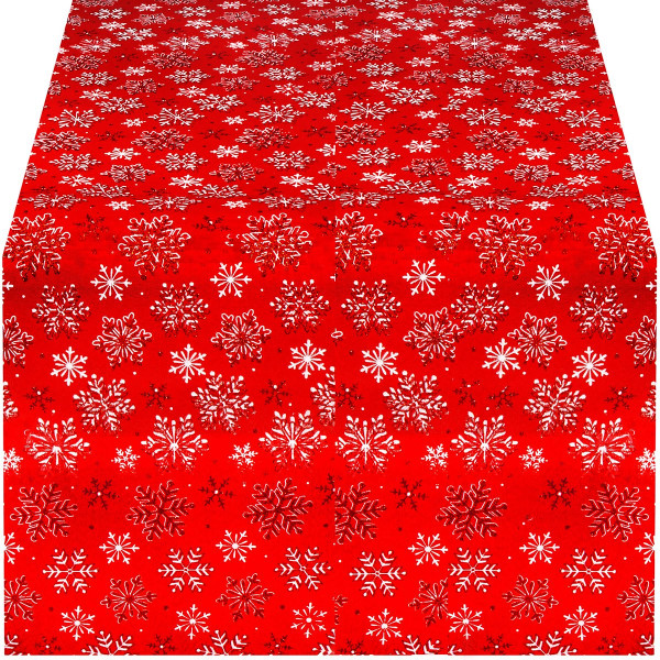Obrus świąteczny 140 x 220 cm bieżnik na stół czerwony