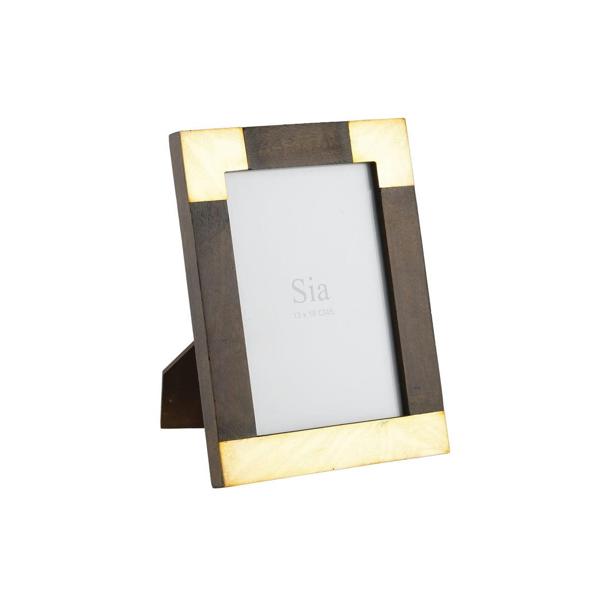 GOLDEN - Cadre photo en bois marron et doré 13x18