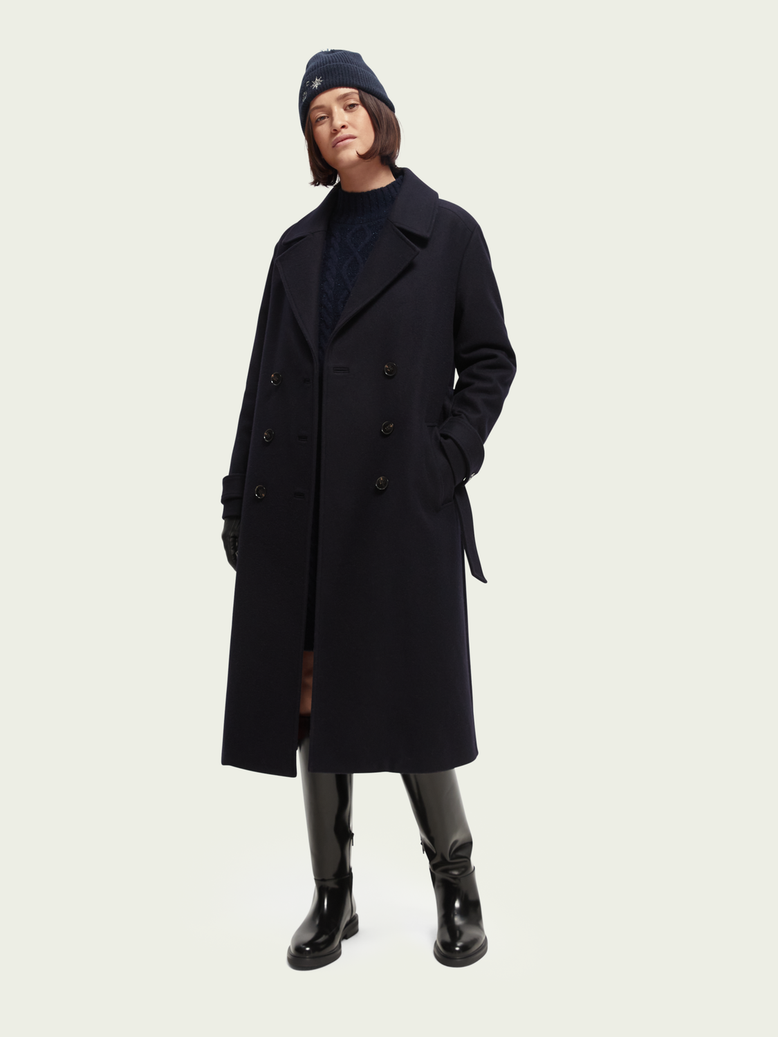 Wool-Blended Double-Breasted Trench Coat
