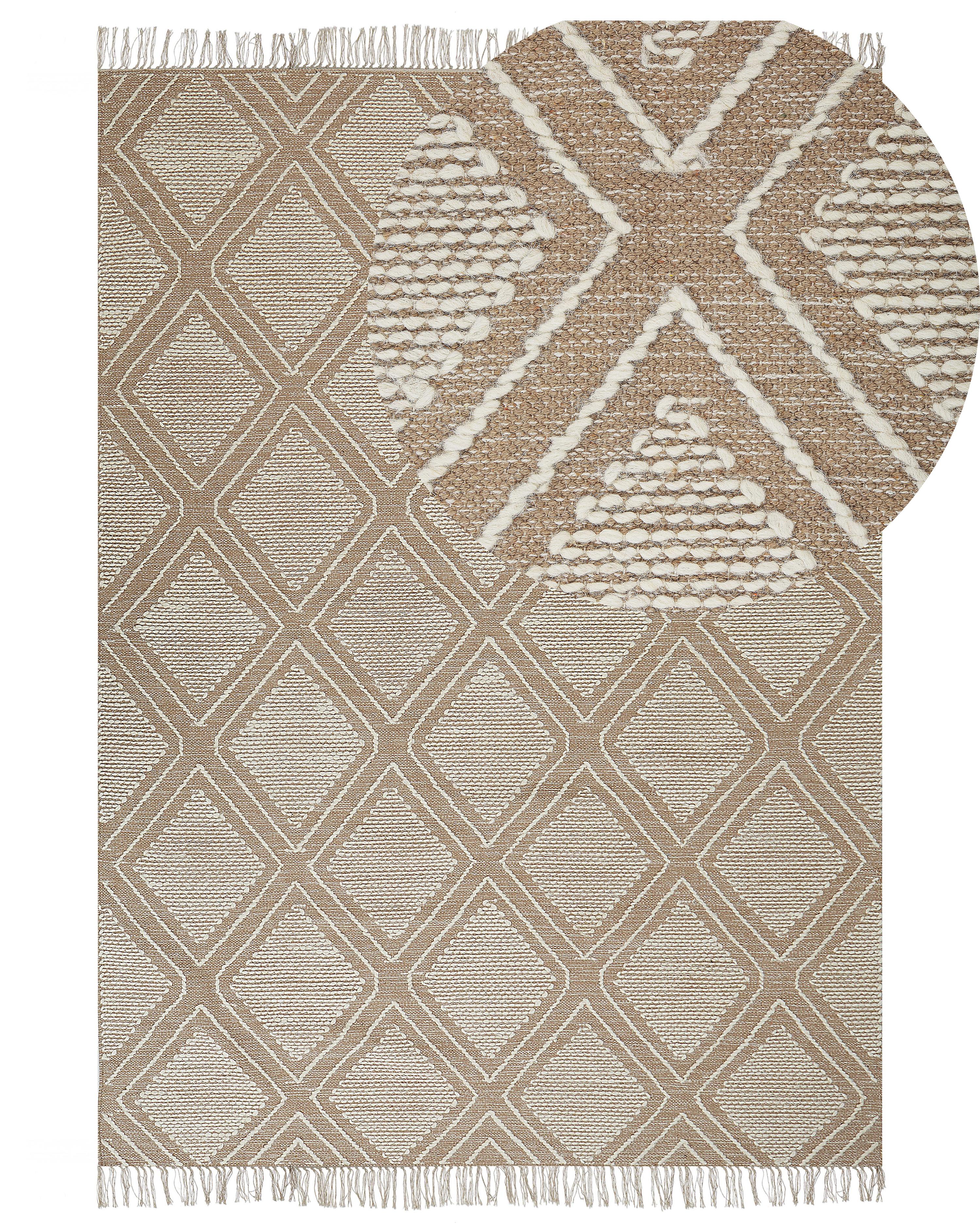Rug KACEM Beige 140 x 200 cm Cotton