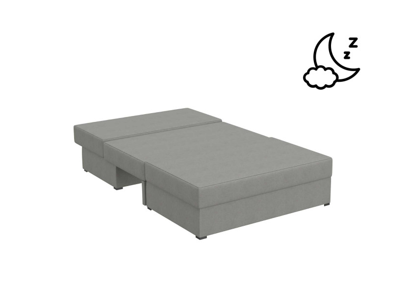 Sofa Rozkładana z Funkcją Spania Dwuosobowa PACO 2 ST z Pufą Czarna Welur