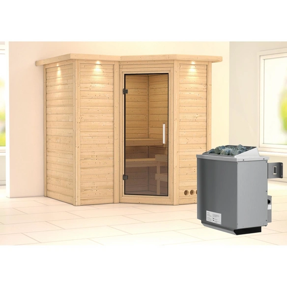 Sauna »Riga 1«, inkl. 9 kW Saunaofen mit integrierter Steuerung, für 3 Personen