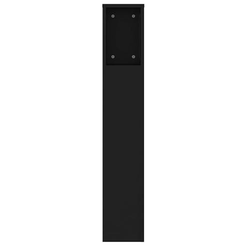 NNEVL Headboard Cabinet Black 140x18.5x104.5 cm