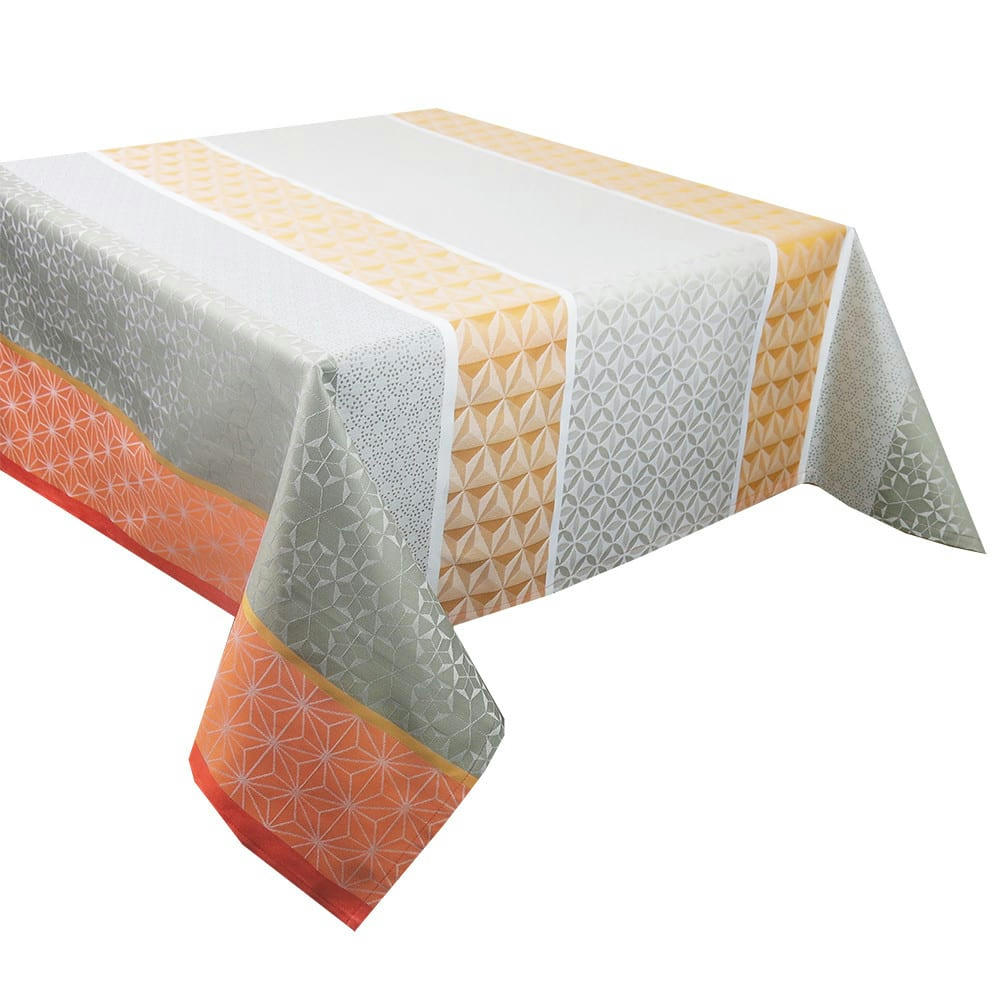 MILLE GEOMETRY MANGO - Nappe carrée  pur coton orange 155x155 cm