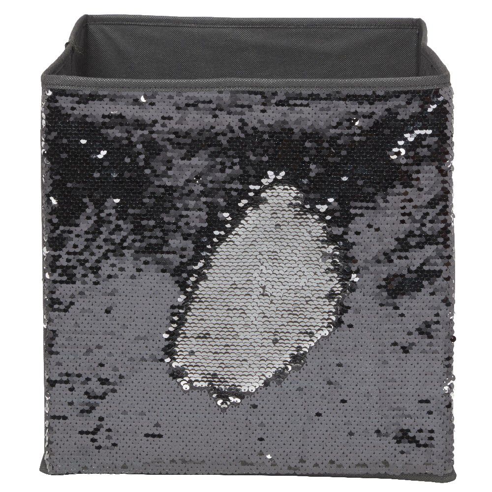 Panière Box Cube 31x29x31cm sequin noir
