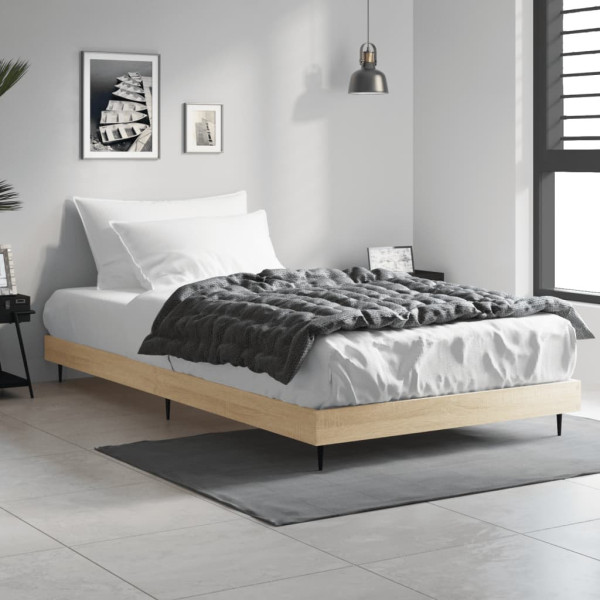 Łóżko Drewniane Rama Łóżka Sofa Brązowe Do Sypialni Pokoju 100x200 cm