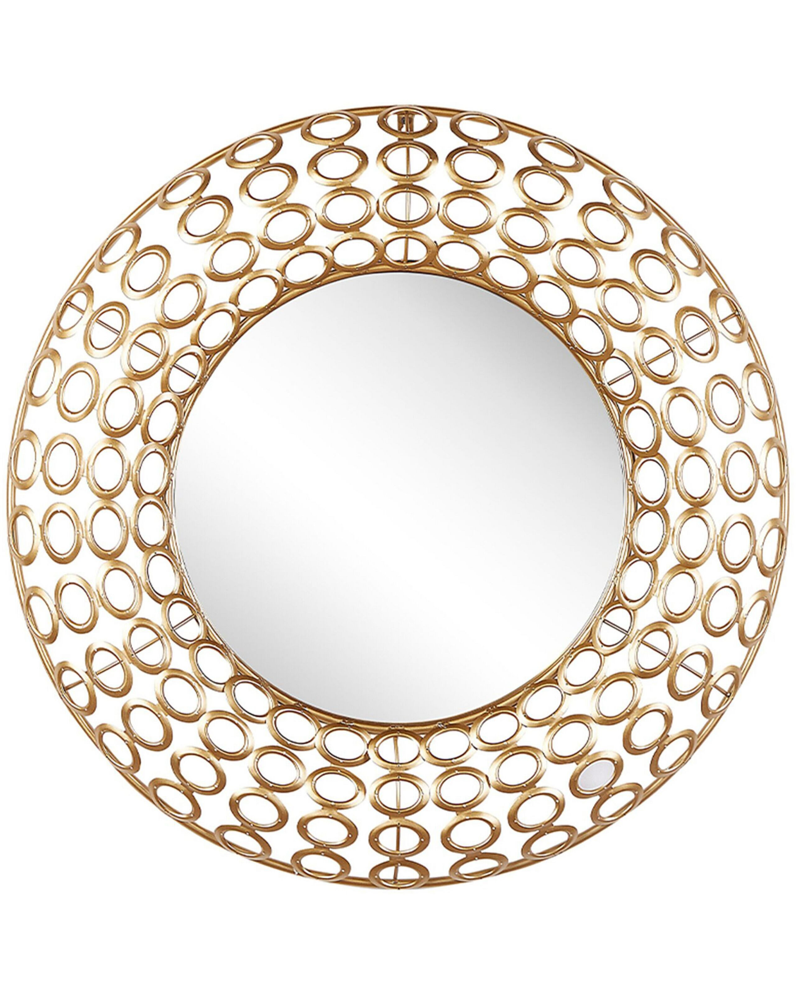 Lustro ścienne okrągłe glam ⌀ 80 złote