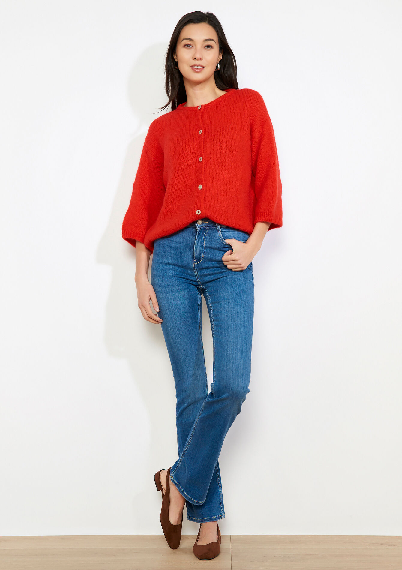 Bootcut jeans met hoge taille