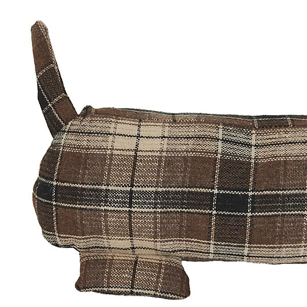 Boudin de porte en polyester motif quadrillés collection DOG RETRO marron