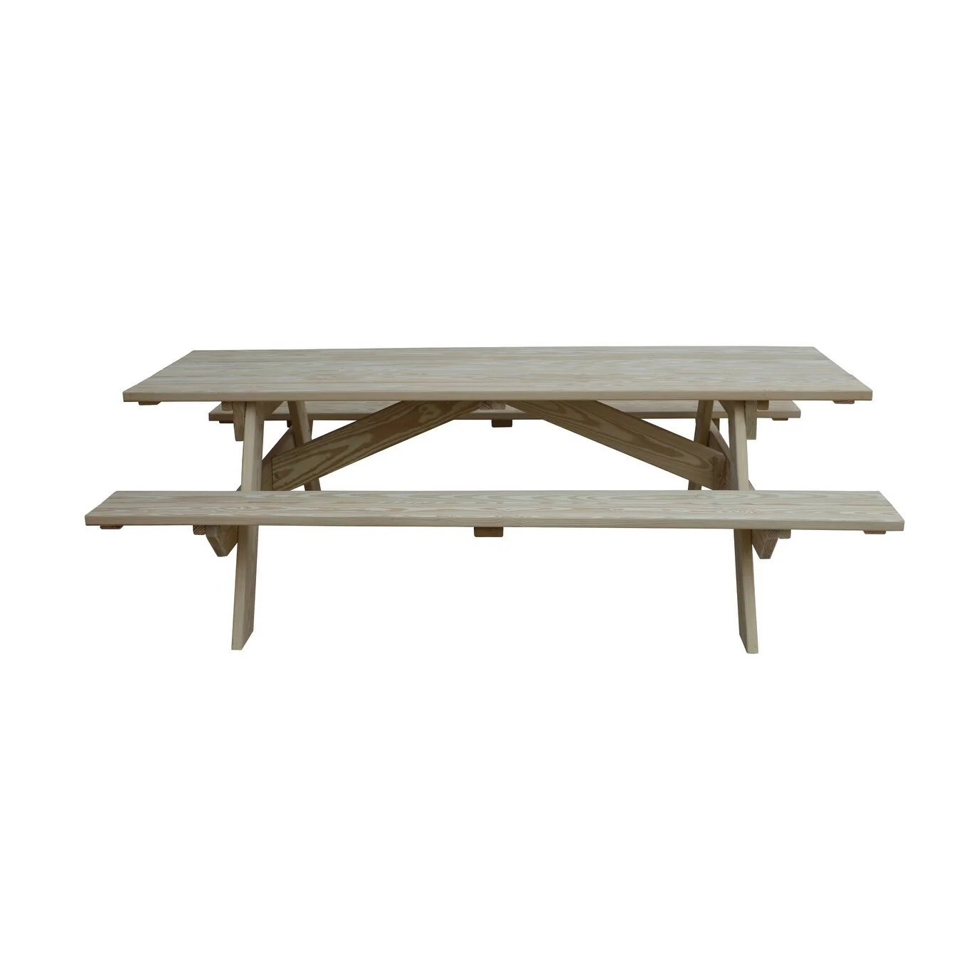 HomeRoots 94 Natural Solid Wood Outdoor Picnic Table