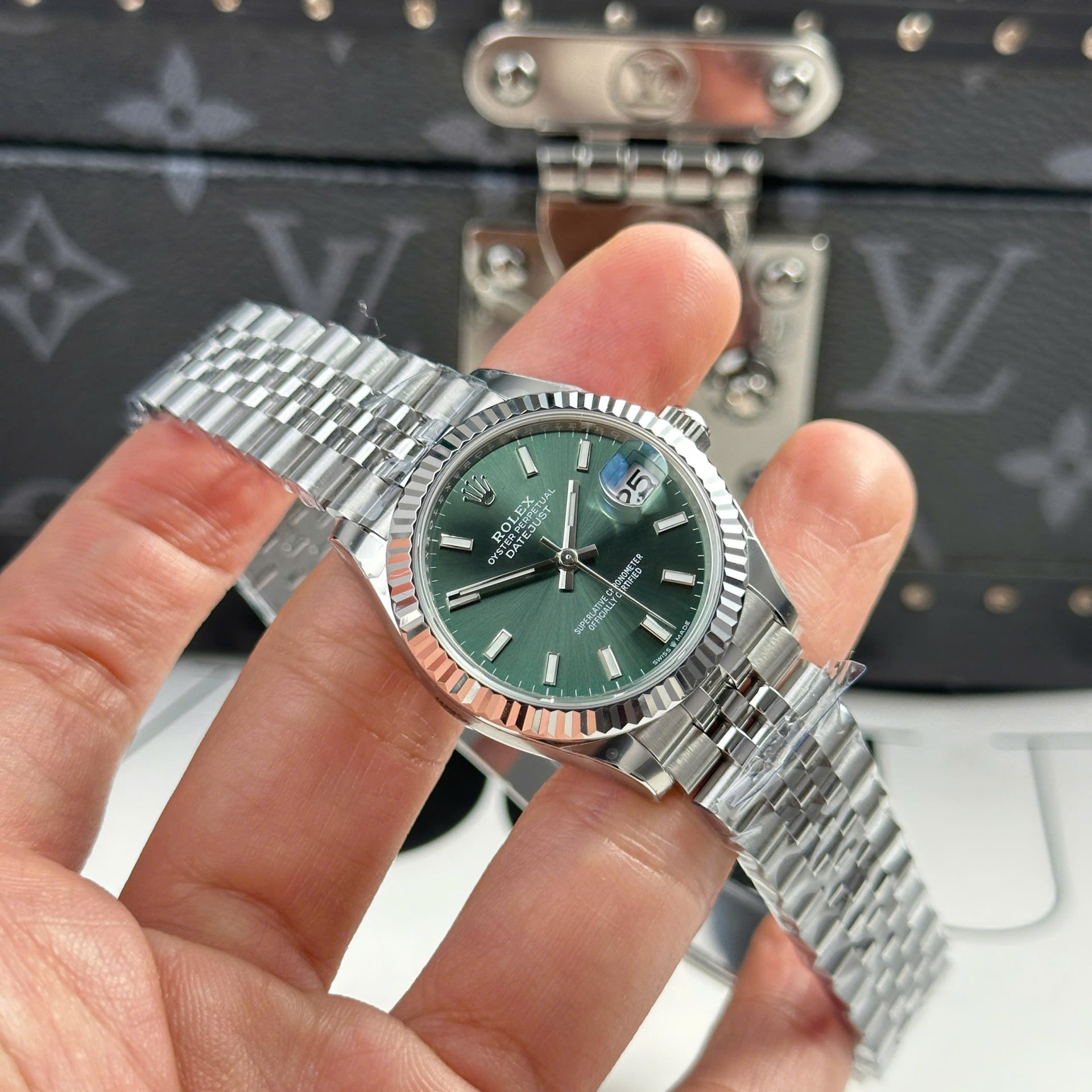 Rolex Datejust 316L Steel Green Dial 31mm Jub THBF Replica