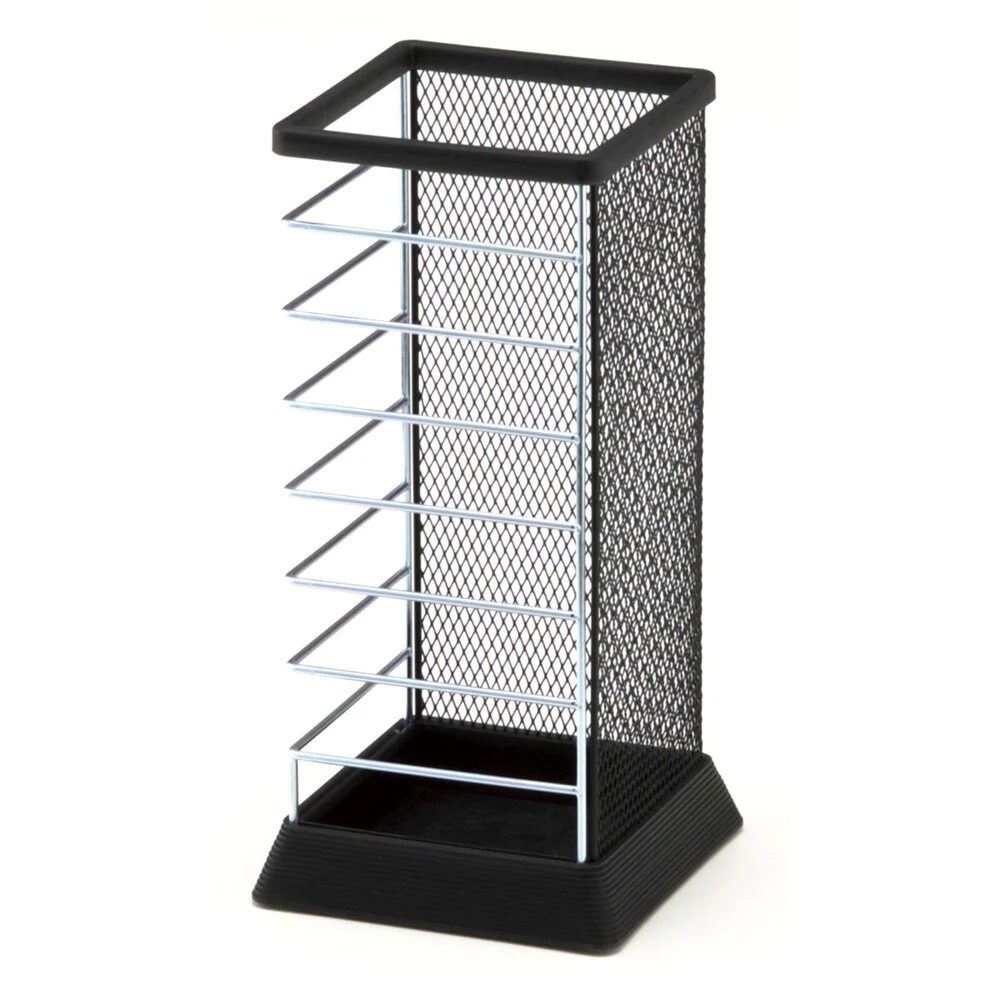 X-Change Square Black/ Silver Umbrella Stand by Yamazaki Home