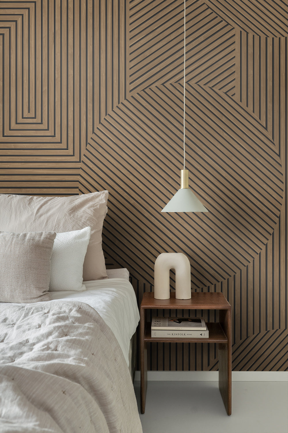 Origin Wallcoverings fotobehang 3D-houtmotief bruin - 300 x 279 cm - 357314