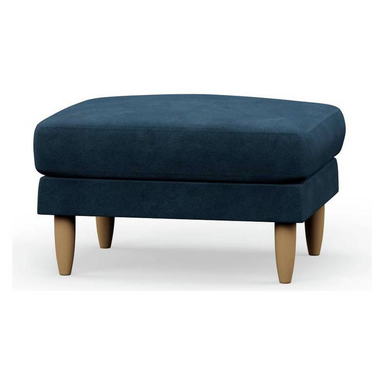 Hutch Fabric Footstool - Ink Blue