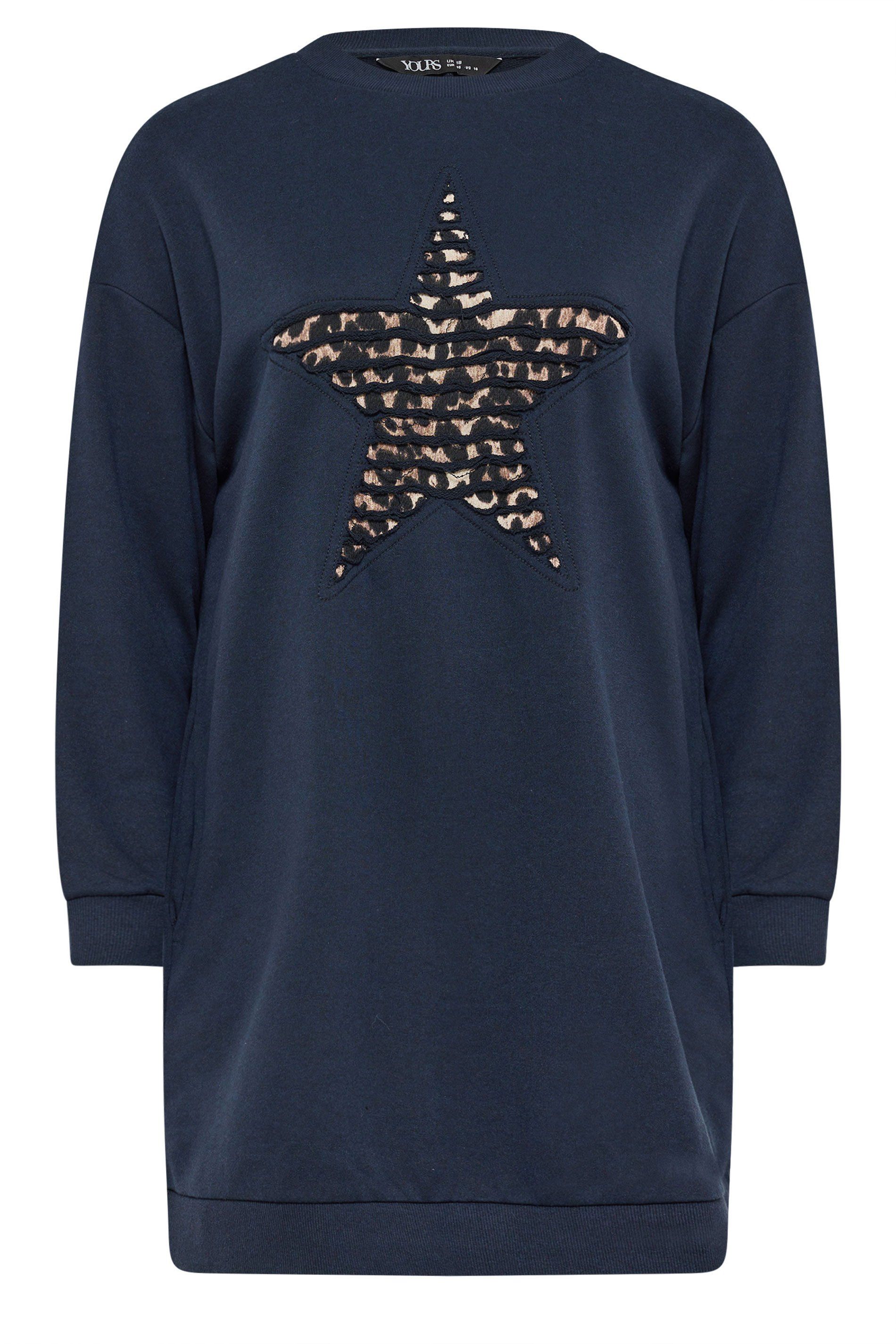 Yours Leopard Star Sweatshirt Dress