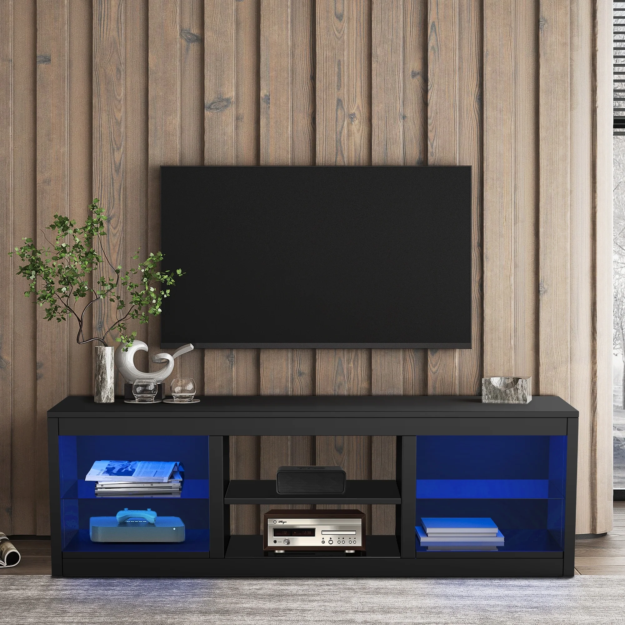 66 Modern RGB LED TV Stand Console Table for TV's up to 75