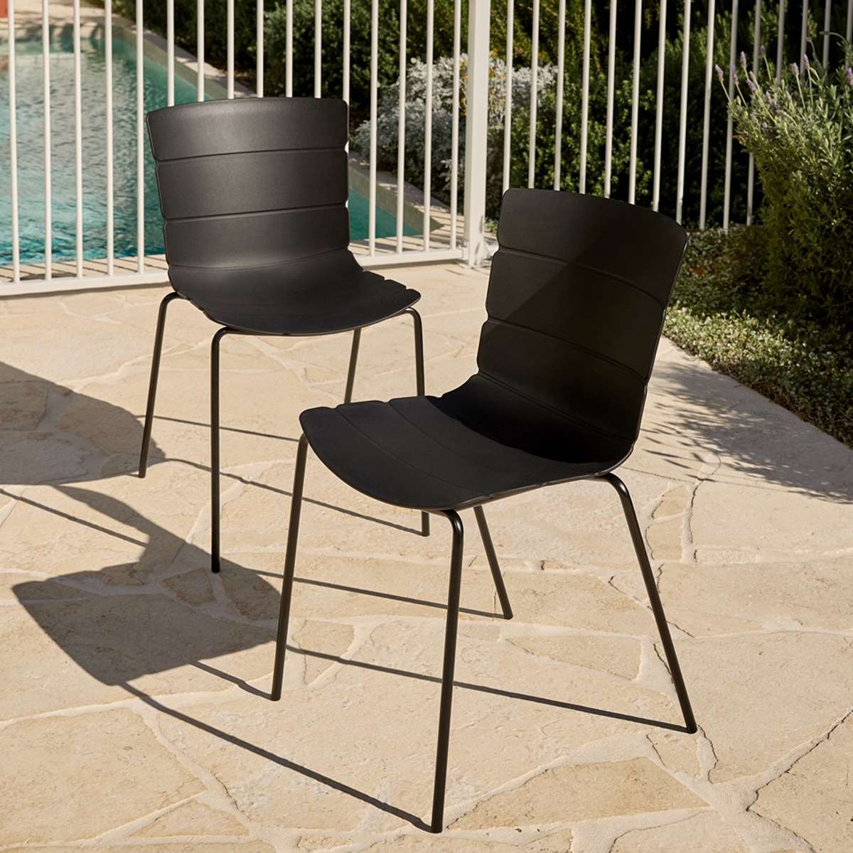 Ravello Indoor/Outdoor Dining Chair - Set of Two - Black