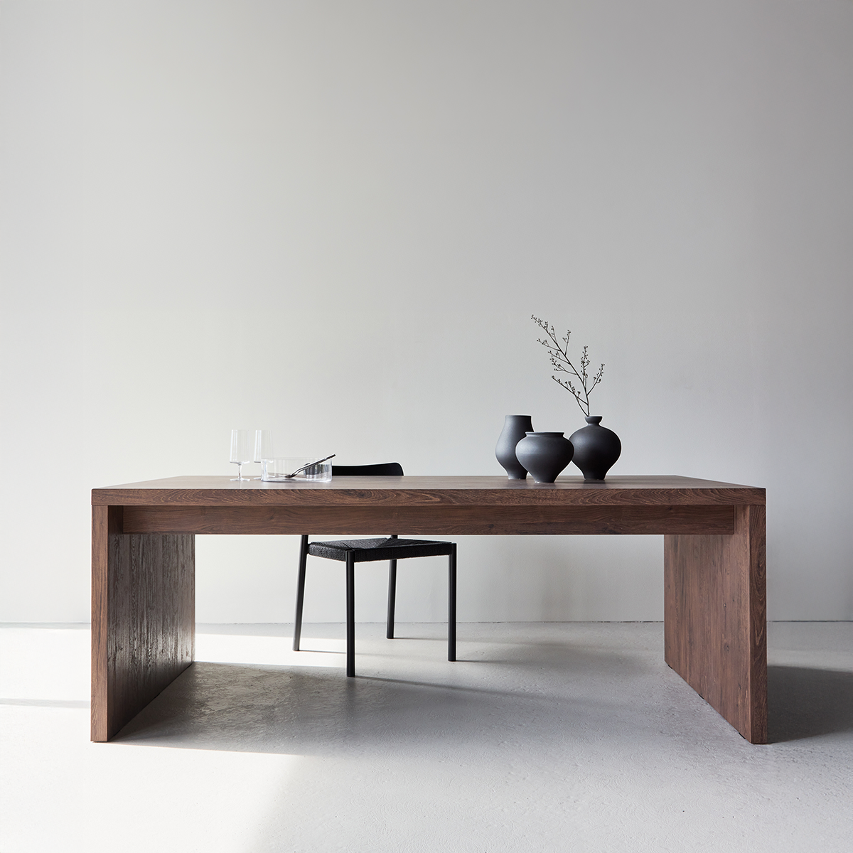 Nest living Nami Houten Eettafel Donkerbruin - 200 x 75 cm