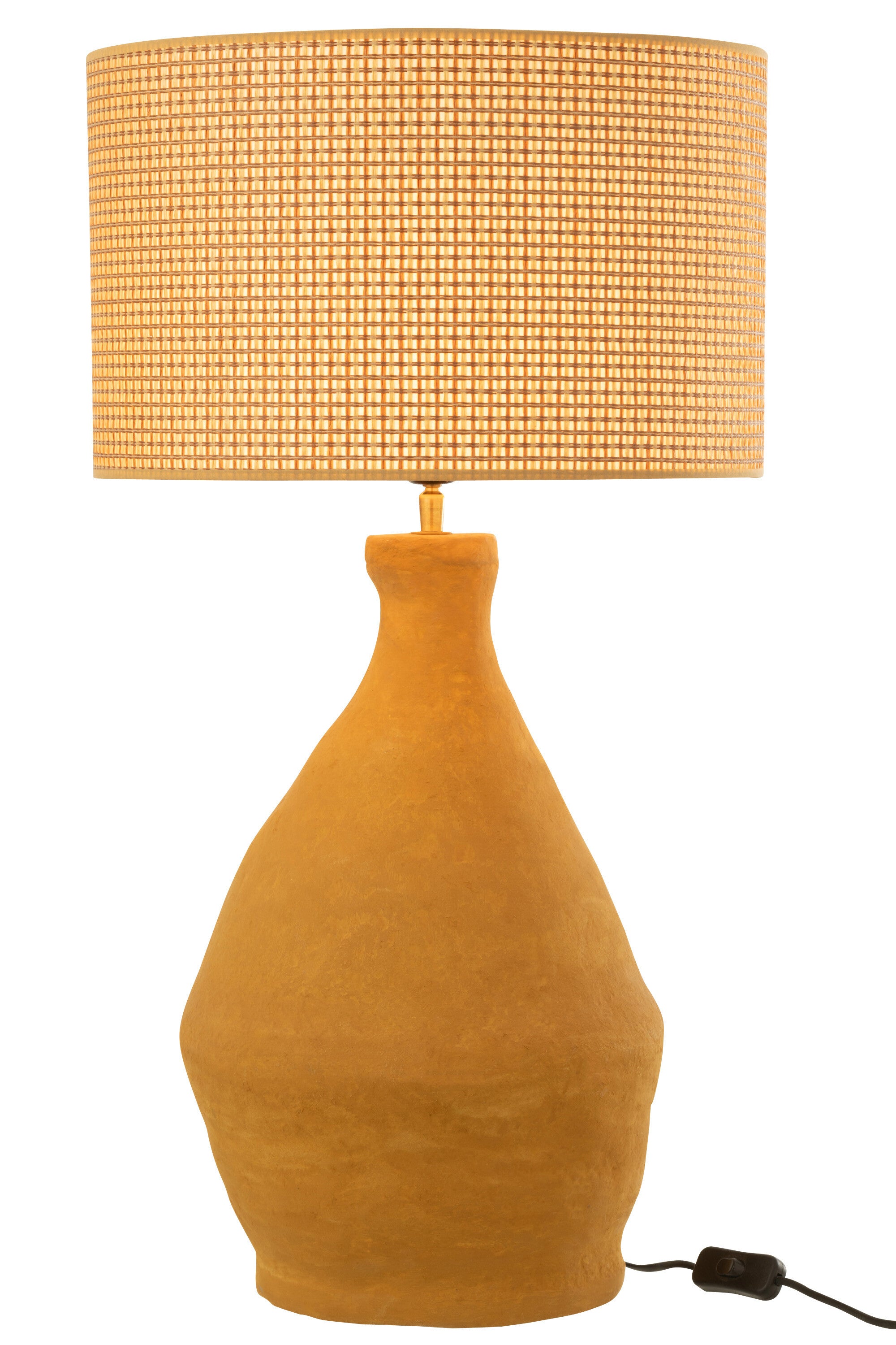 J-Line tafellamp Indus - papier mache - geel