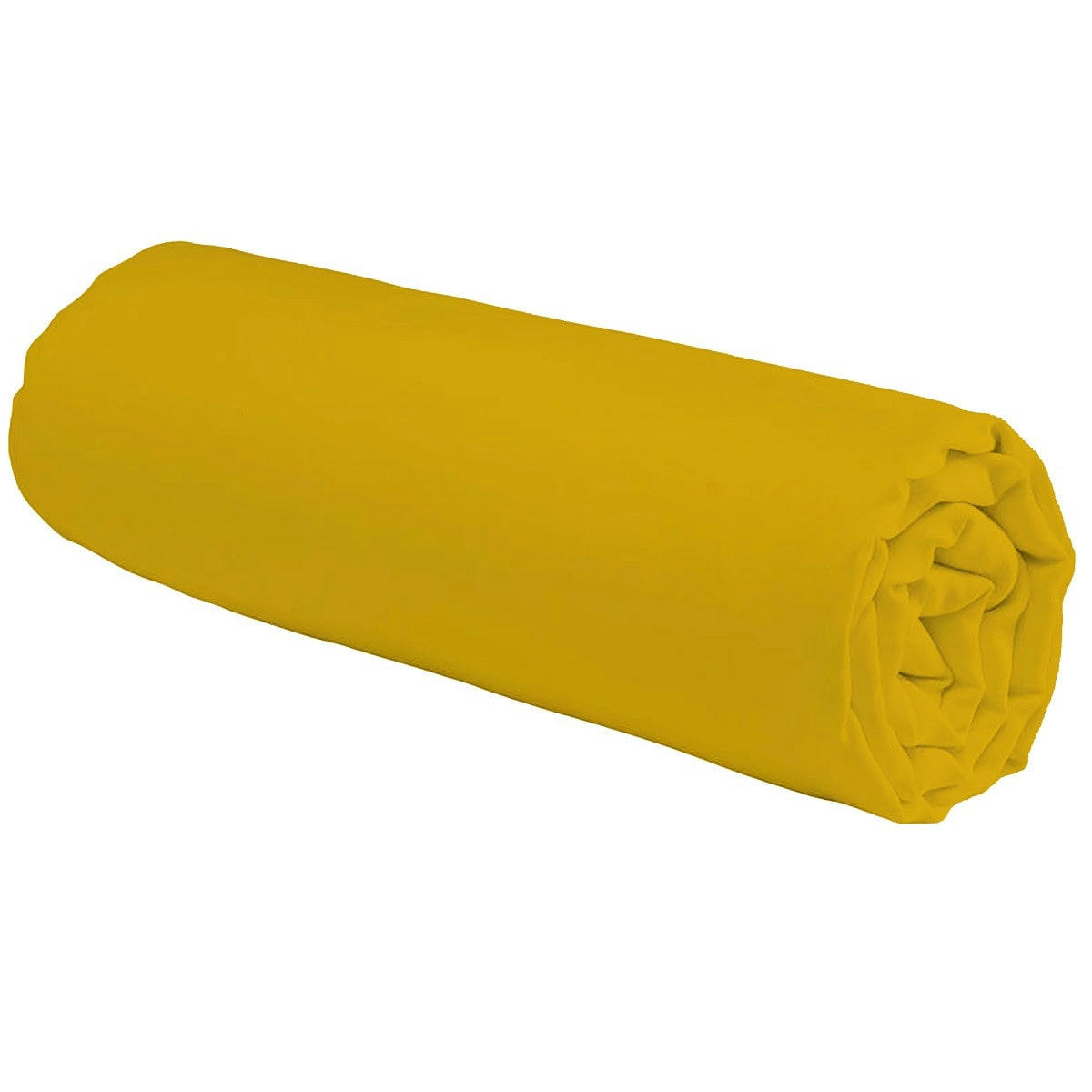 COTON UNIS - Drap housse coton  uni moutarde 90x190cm