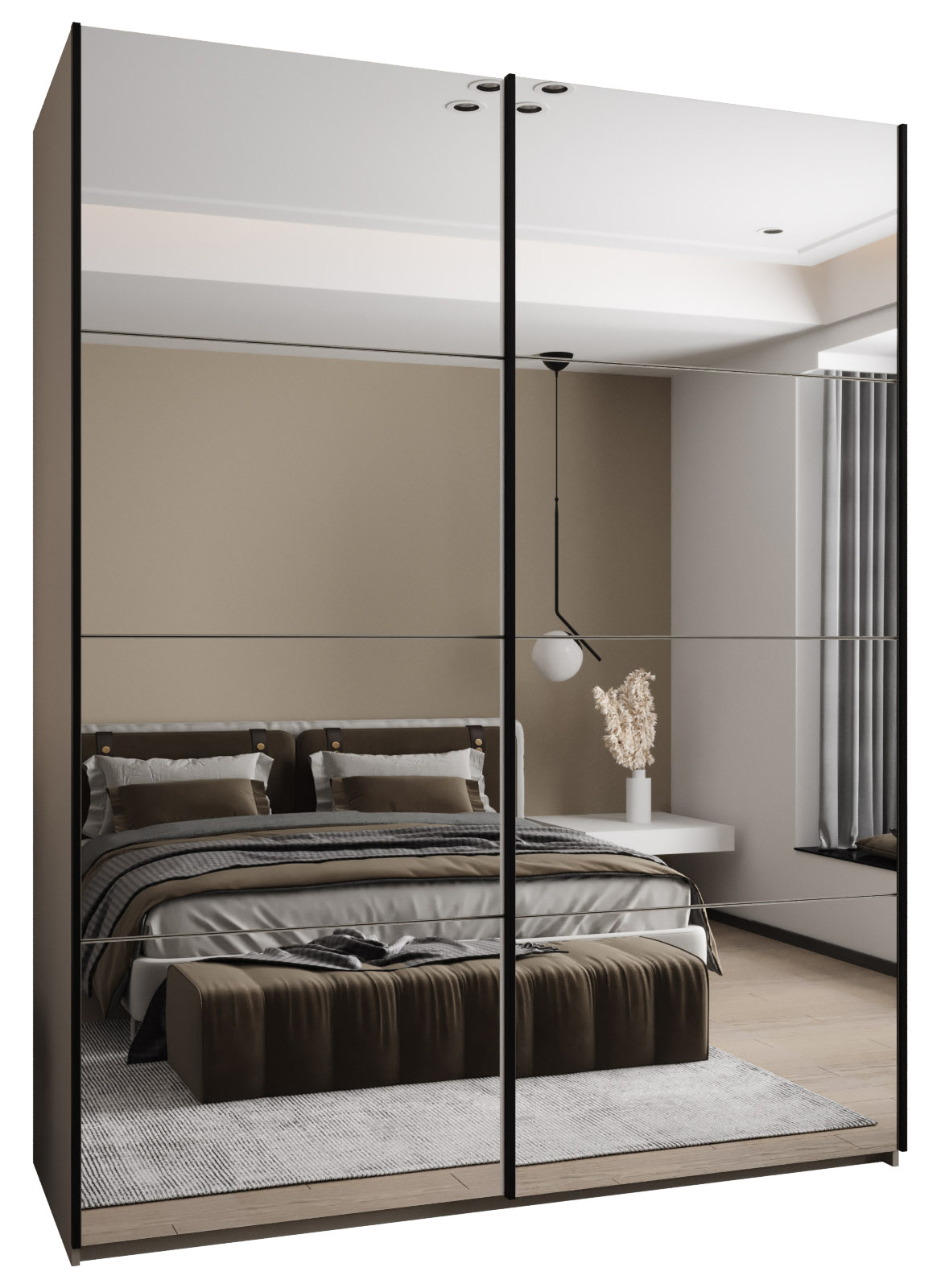 Szafa przesuwna 64 wysoka Lux 2 200 kaszmir kaszmir czarny