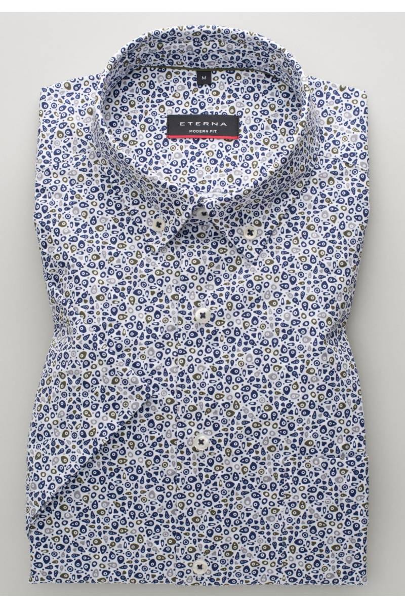 ETERNA Modern Fit Hemd grün/blau, Bedruckt