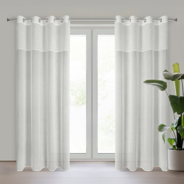 Elegancka zasłona na przelotkach AGIS3 z tkaniny moherowej 140X250 biała