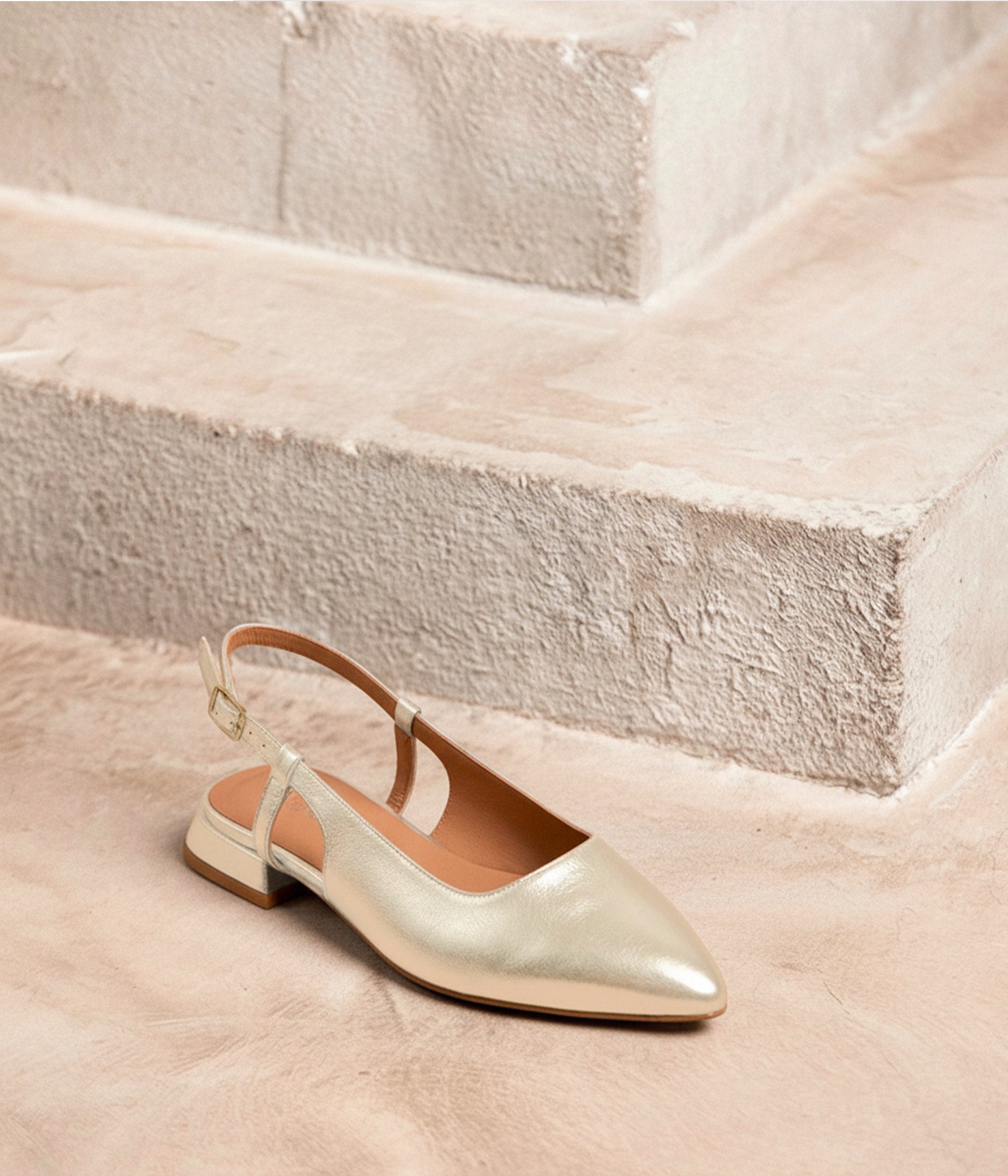 Ballerines slingback dorées Azura