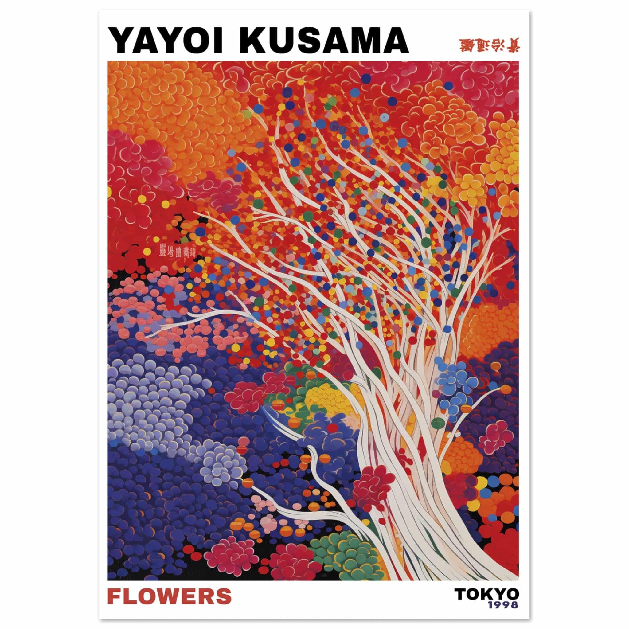 Artfulprints Poster Yayoi Kusama - Artistic tree  - A4 21x29.7 cm - Meerkleurig