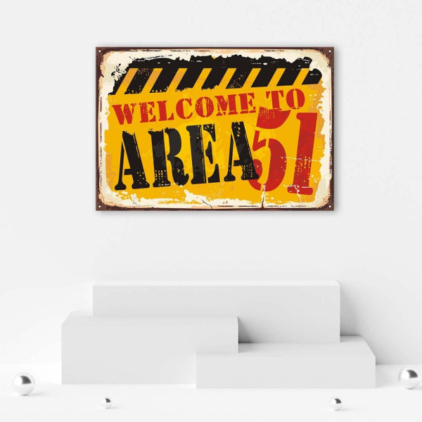Feeby Obraz Retro szyld area 51 60x40
