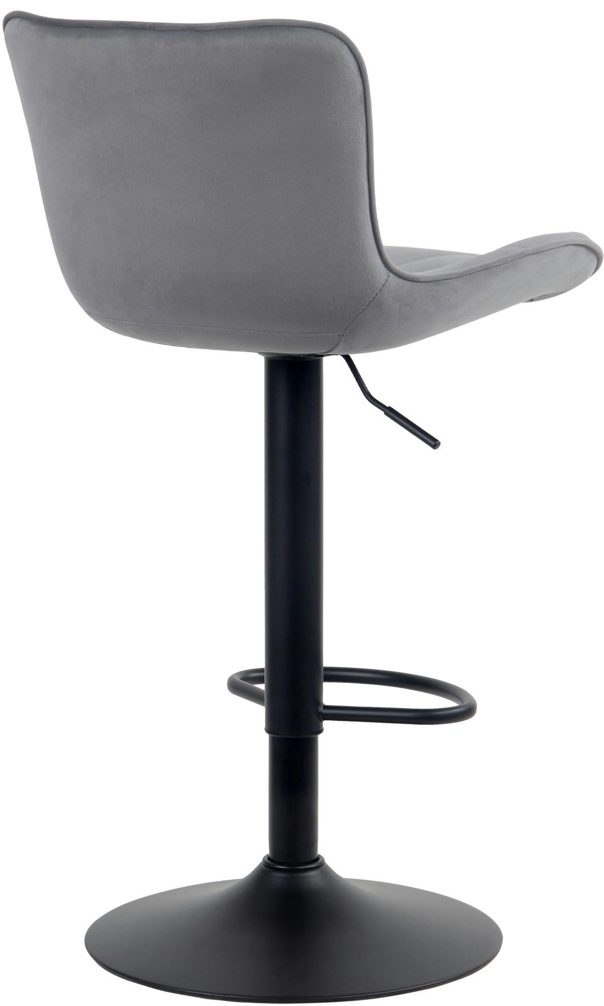 LINUS - Lot de 2 tabourets de bar ajustables en velours Gris foncé