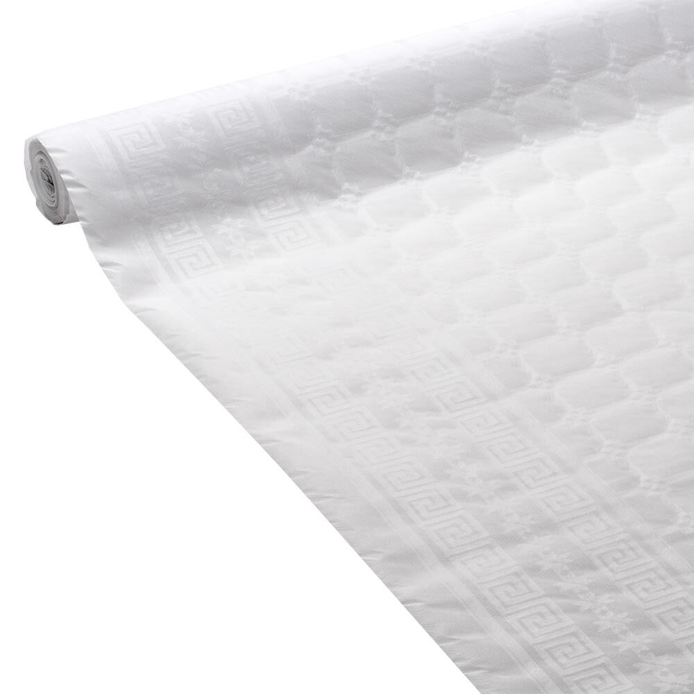 Nappe damassée blanche en papier 25 m