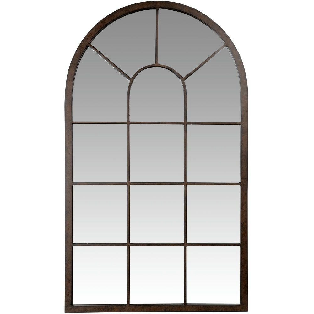 - Miroir arche fenêtre en métal marron 50x85