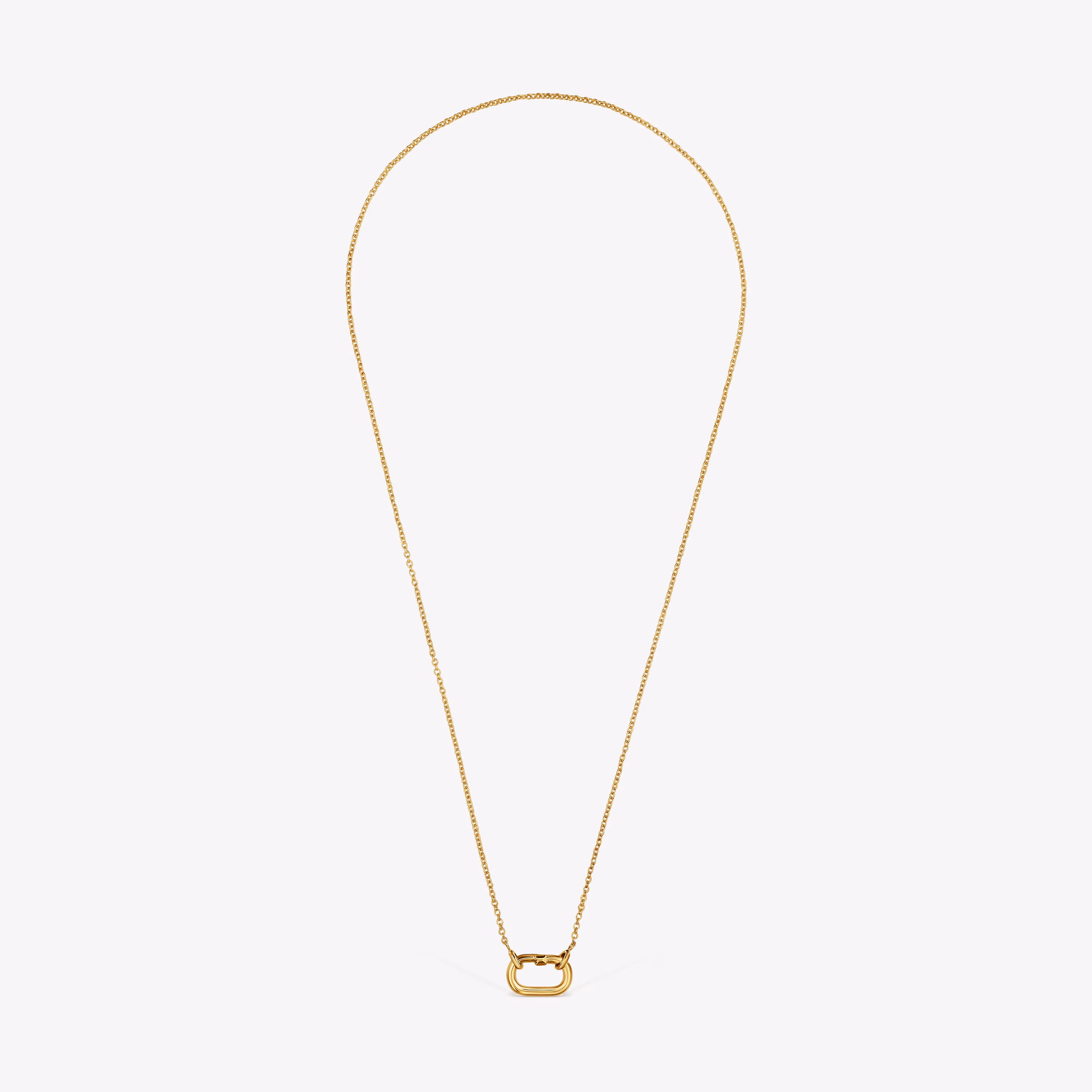 Collar corto con baño de oro 18 kt sobre plata con anilla Hold Oval