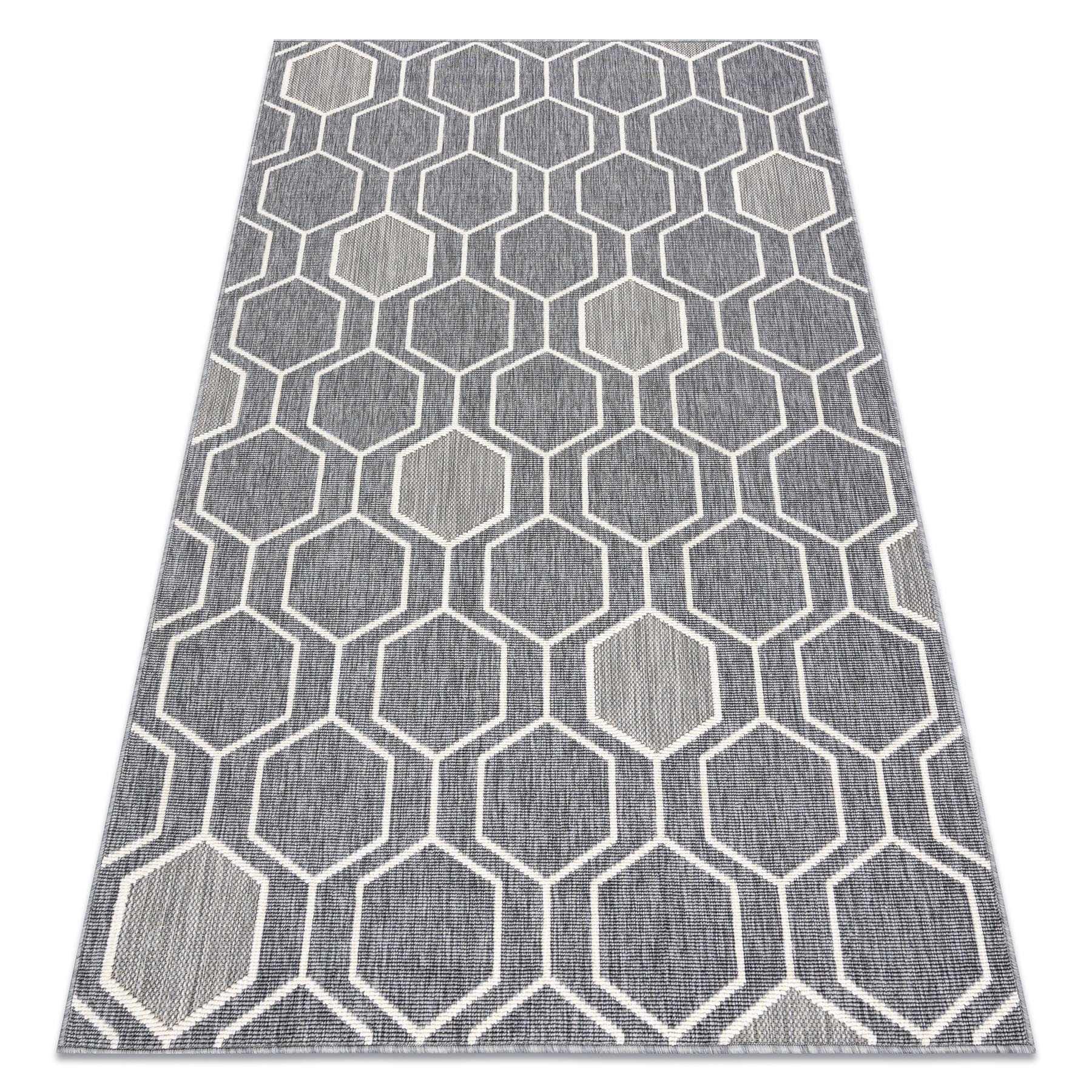 Dywan SPRING 20404332 Hexagon sznurkowy, pętelkowy - szary 80x150 cm