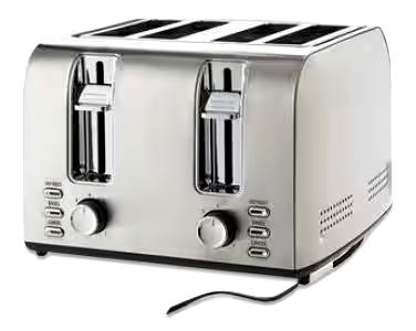 MASTER Chef Stainless Steel Toaster with 3 Settings, 4-Slice