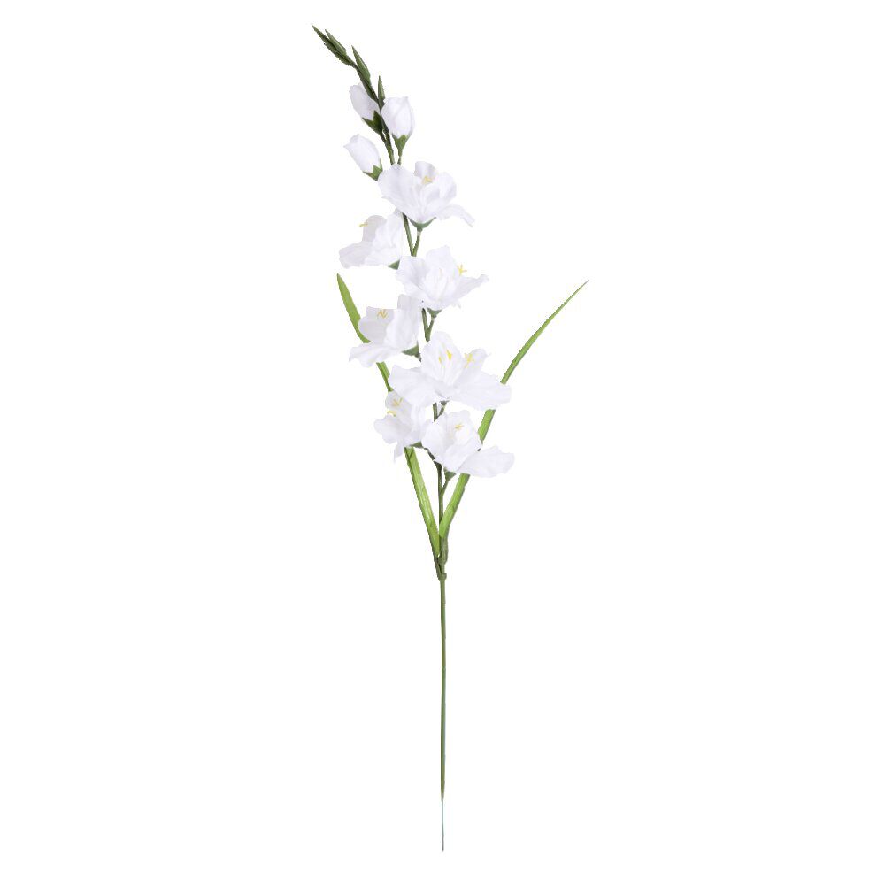 Fleurs artificielles glaïeul blanc ou ivoire 1 tige L75cm - 2 modèles